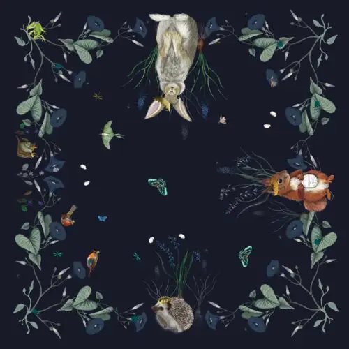 Rois de la Forêt Châle 130 Coton Bleu Nuit