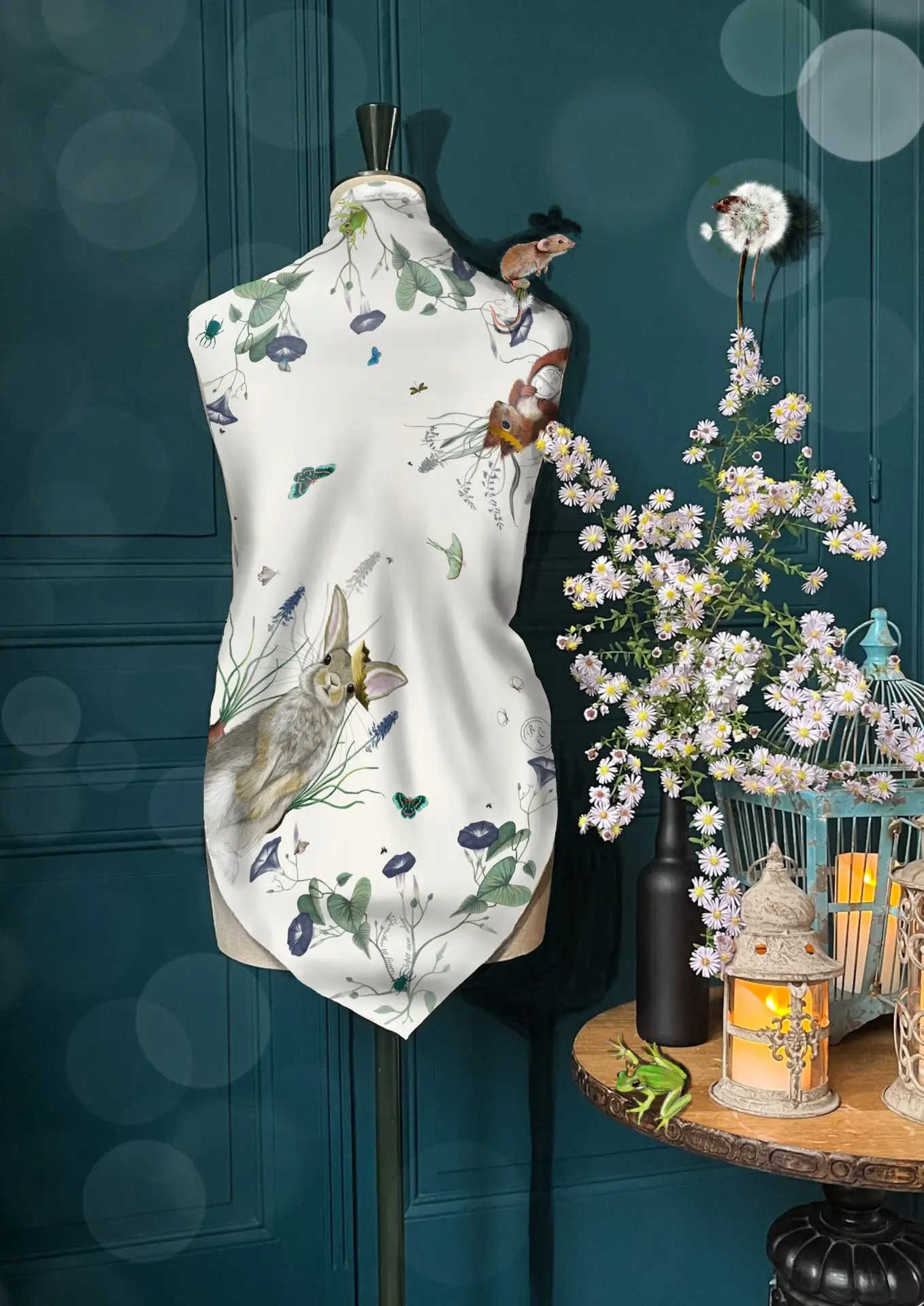 Rois de la Forêt Châle 130 Coton Bleu Nuit – Image 8