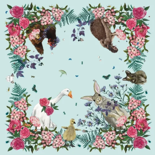 Maman Bébé Foulard 90 Coton Bleu tendre