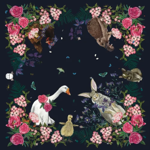 Maman Bébé Foulard 90 Soie Bleu nuit