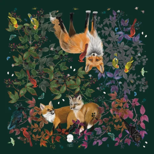 Promenade en Forêt Châle 130 Coton Vert Émerald