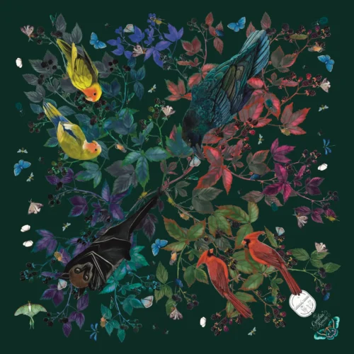 Promenade en Forêt Petit Foulard 65 Soie Vert Émerald